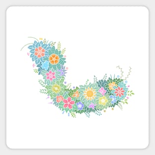 "ㄴ" Floral Letter Hangeul Magnet